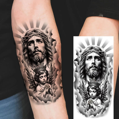 Jesus Fake Tattoo Sleeve Sticker 