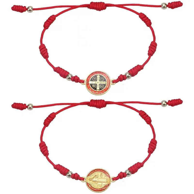 Catholic Saint Benedict Woven Bracelet