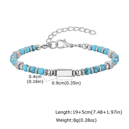1. Trendiges Herrenarmband mit Natursteinperlen, Kette mit Boho-Kreuzanhängern, Schmuckgeschenk für Ehemann, Vater oder Sohn