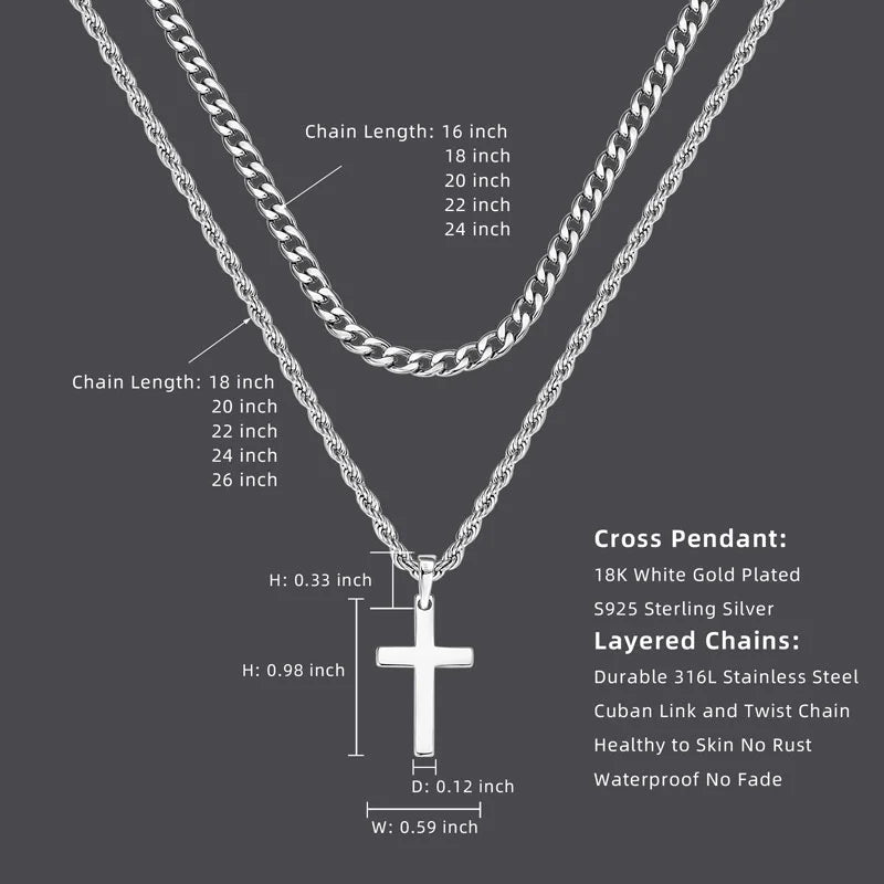 925 Sterling Silver Cross Necklace