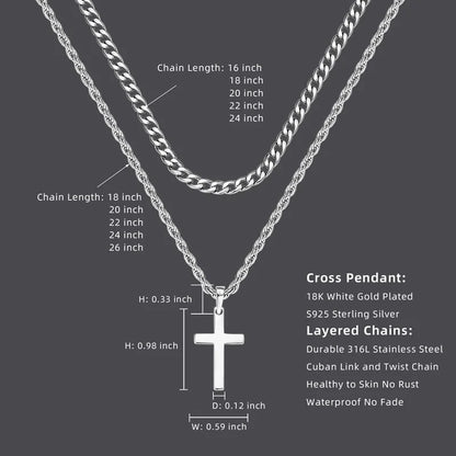 925 Sterling Silver Cross Necklace