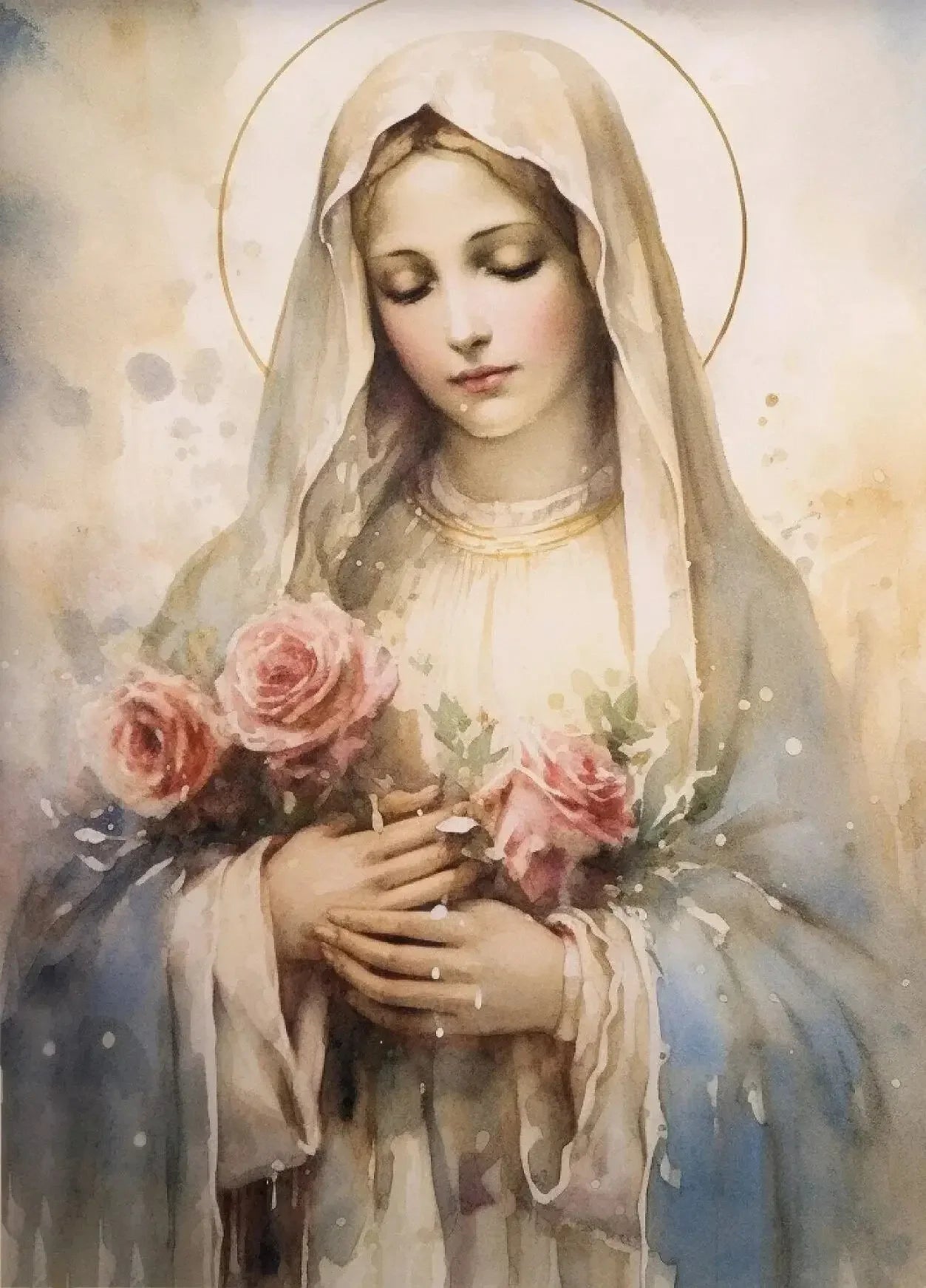 Vintage Virgin Mary Wall Art Poster 