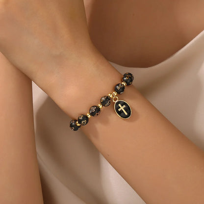 Pulseira de miçangas cruzadas