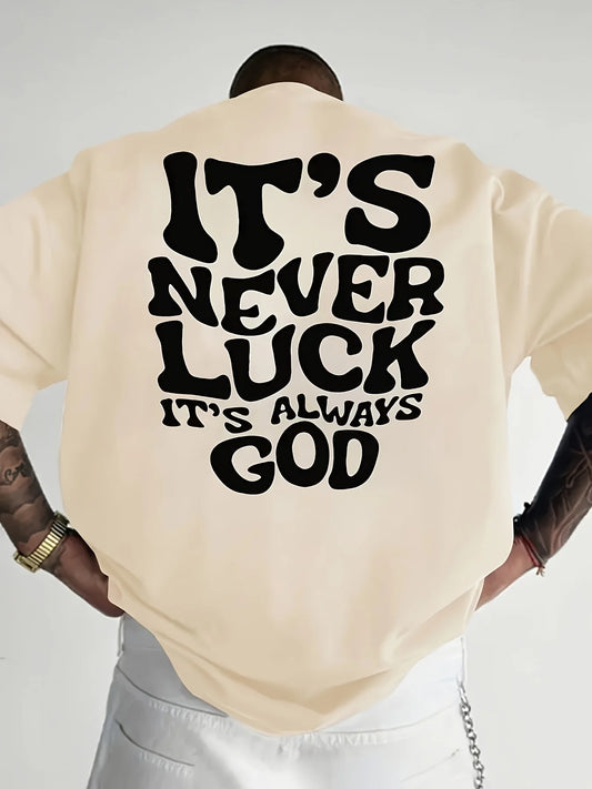Camiseta masculina de algodão Sorte vs Deus