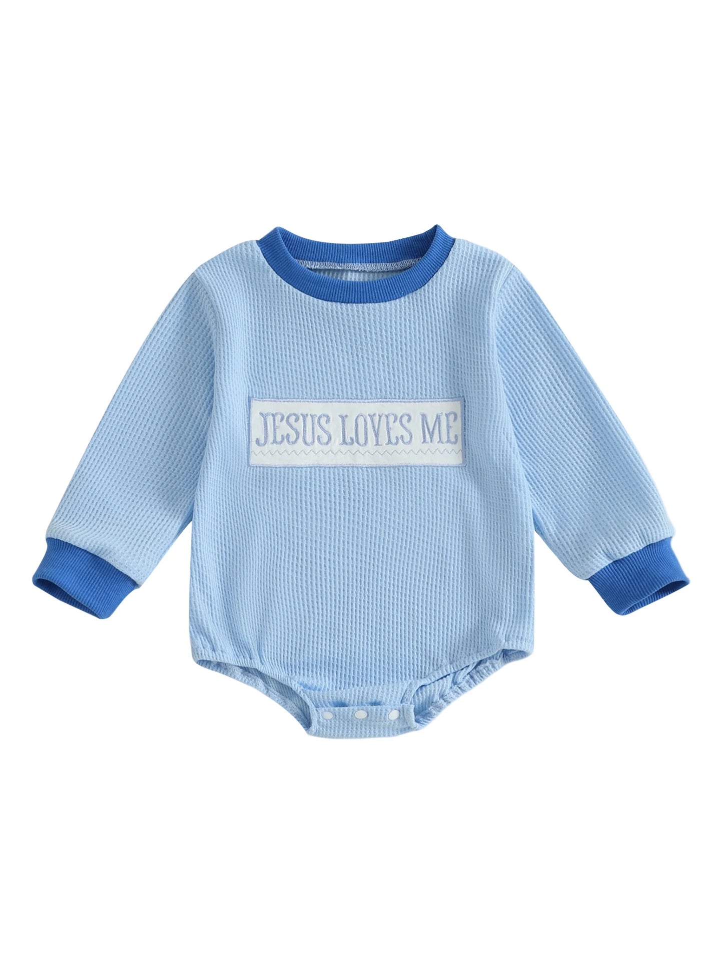Jesus Love Waffle Knit Baby Romper