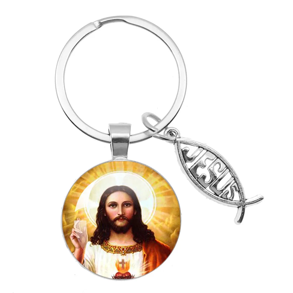 Jesus Medallion Keyring