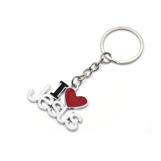 I ♥ Jesus Charm Keyring