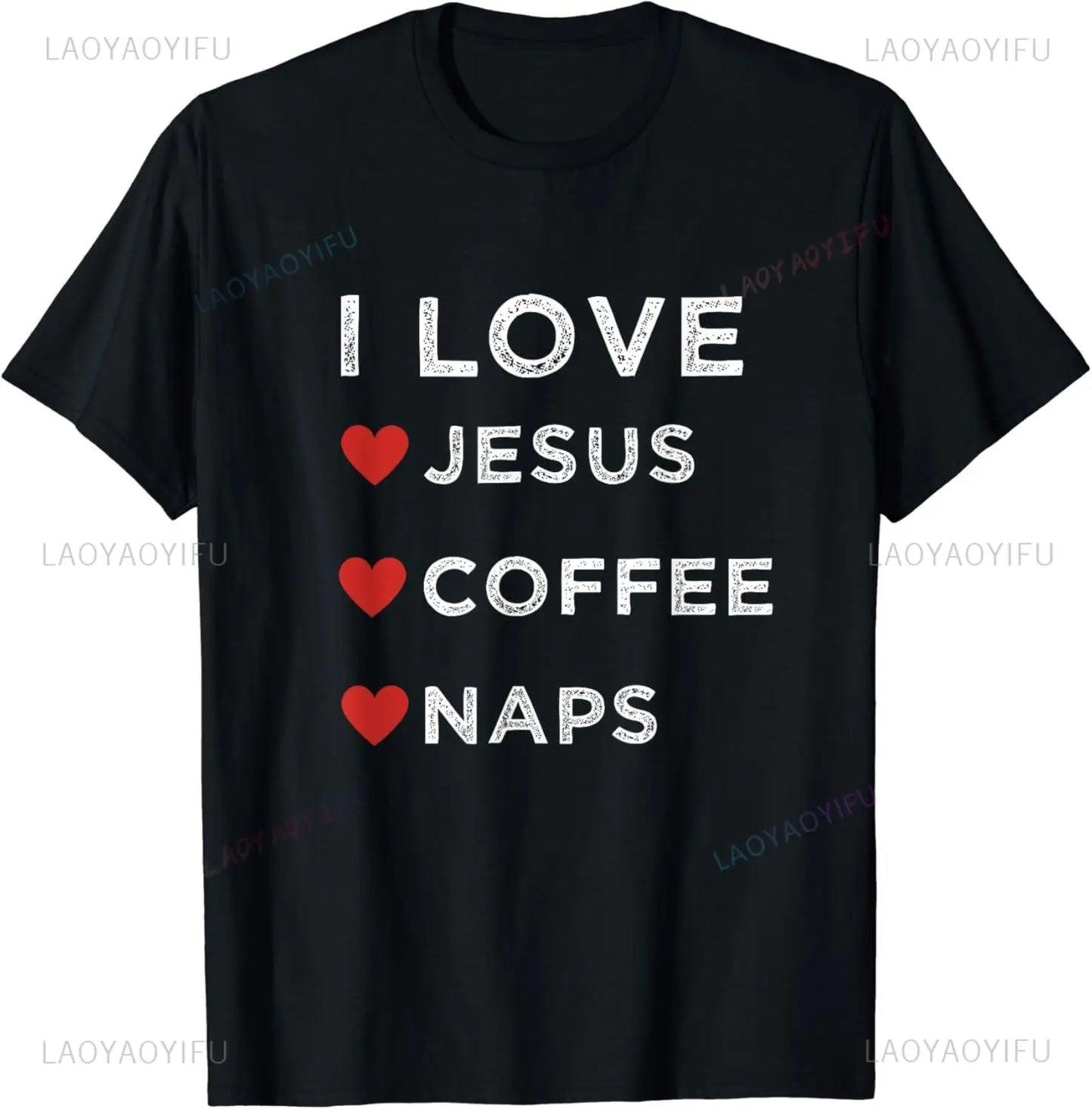 Camiseta de algodão Eu amo Jesus