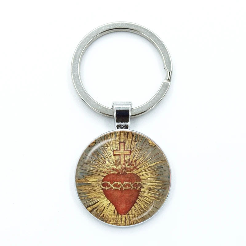 Sacred Hearts Medallion Keyring