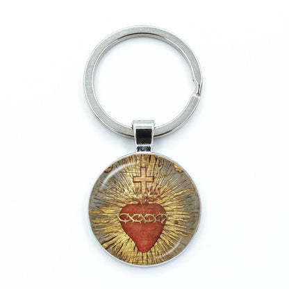 Sacred Hearts Medallion Keyring