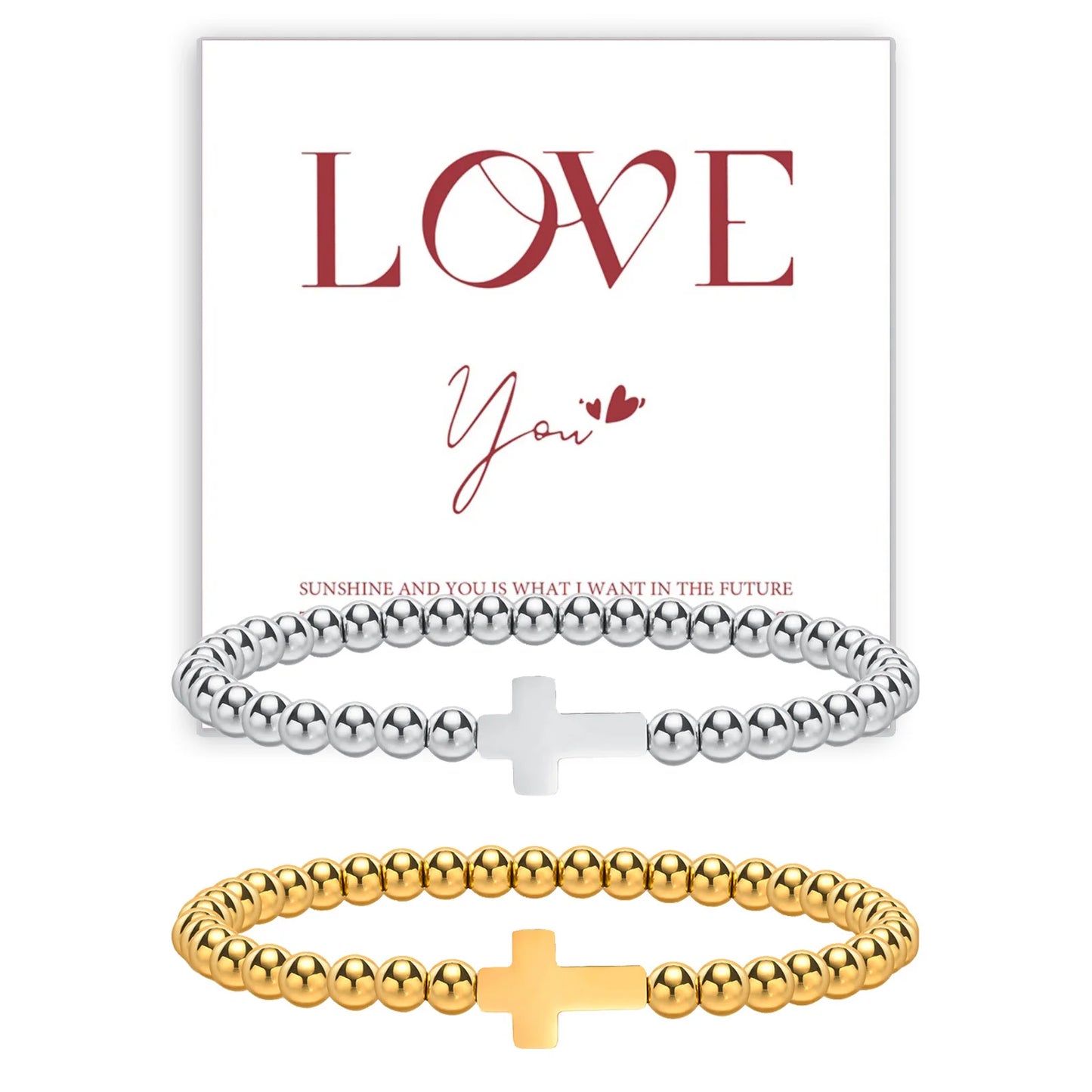 Elegant Beaded Cross Devotional Bracelet