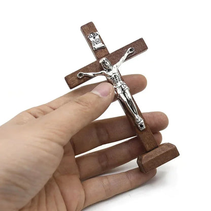 Wooden Christian Cross Tabletop Ornament