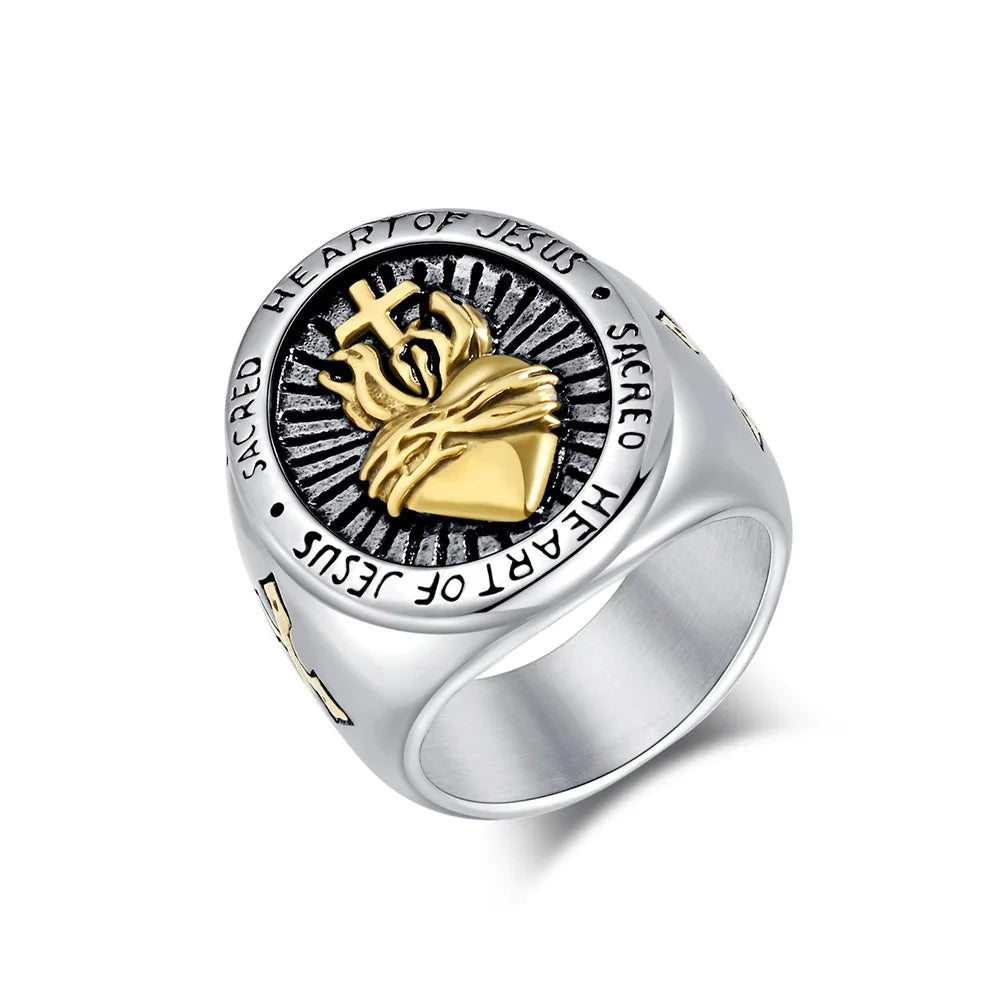 Two-Tone Sacred Heart Ring
