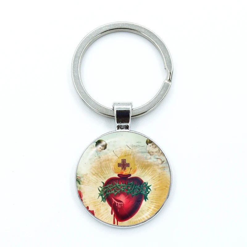 Sacred Hearts Medallion Keyring