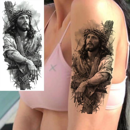 Jesus Fake Tattoo Sleeve Sticker 