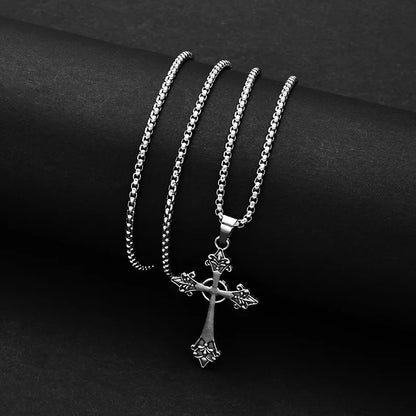 Ornate Gothic Cross Pendant Necklace