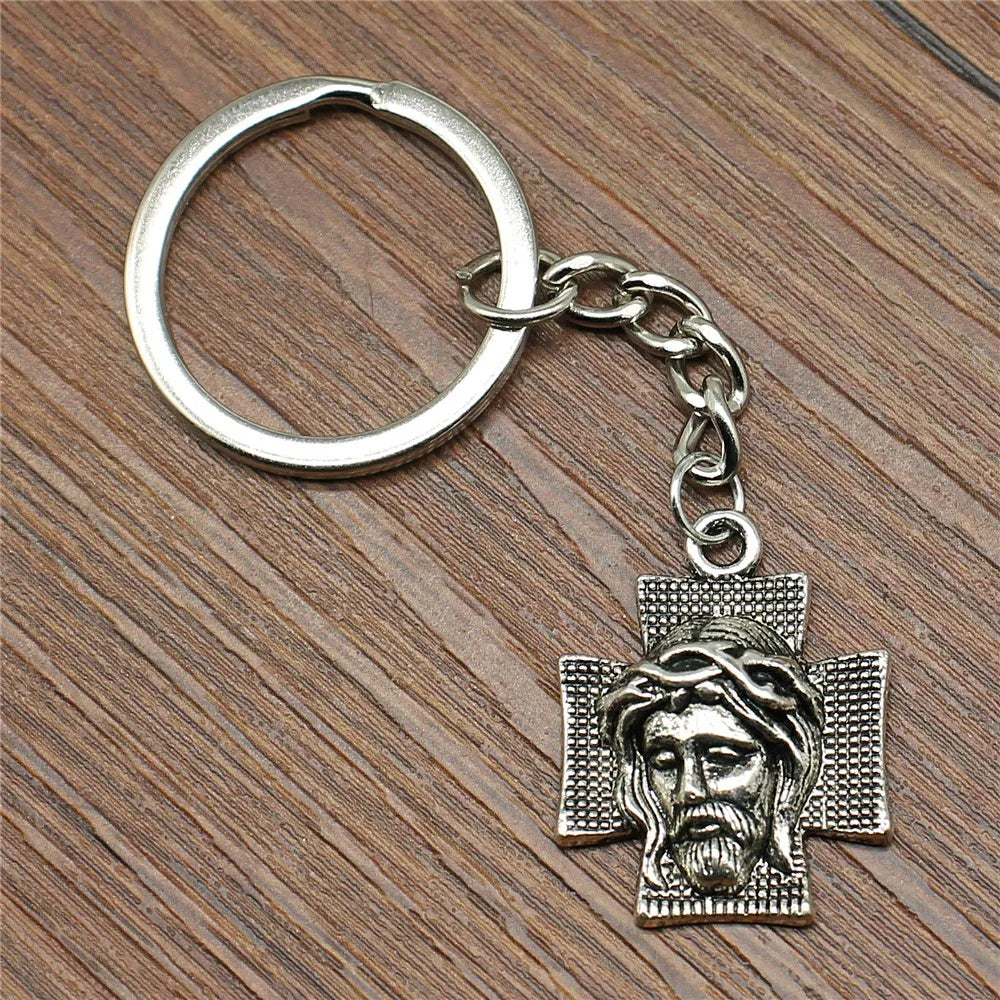 Christian Cross Medallion Keyring