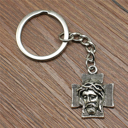 Christian Cross Medallion Keyring