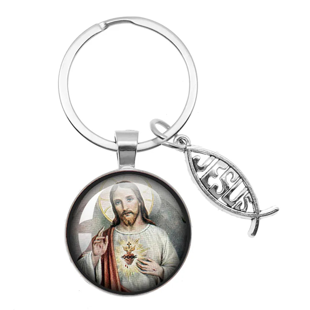 Jesus Medallion Keyring