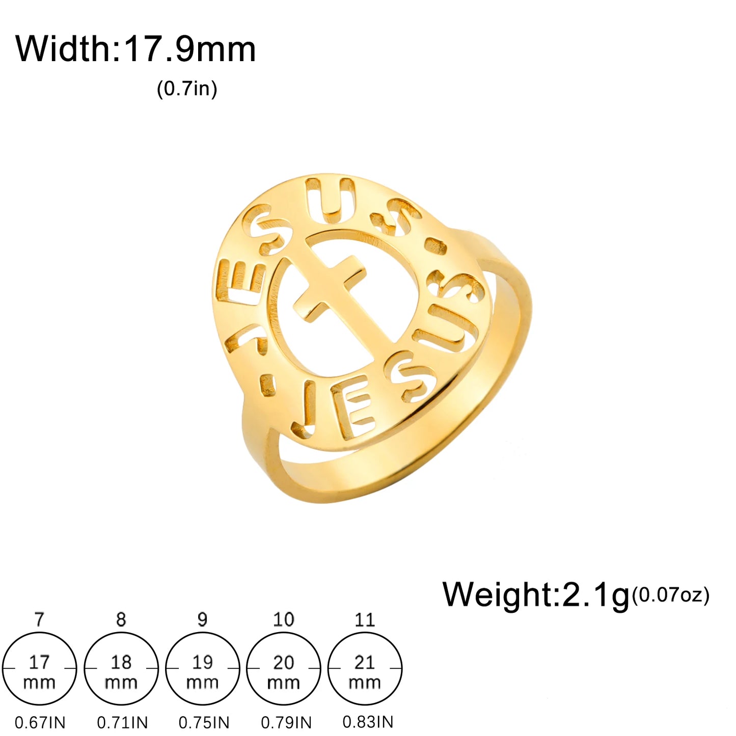 Cut-Out Jesus Cross Ring