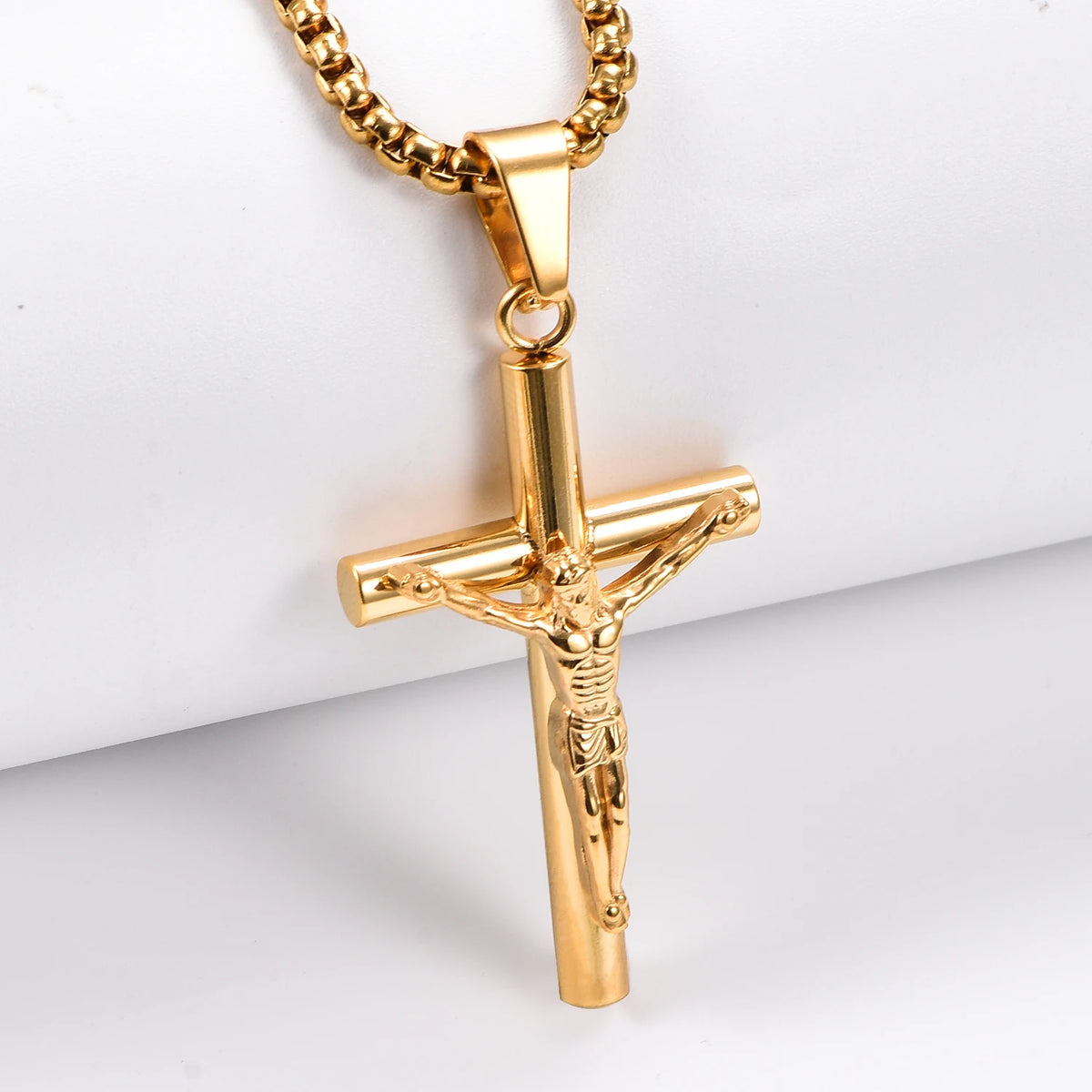Stainless Steel Crucifix Necklace with 50 cm Chain