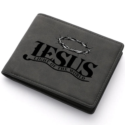 Portofel creștin pentru bărbați – model compact bifold din PU