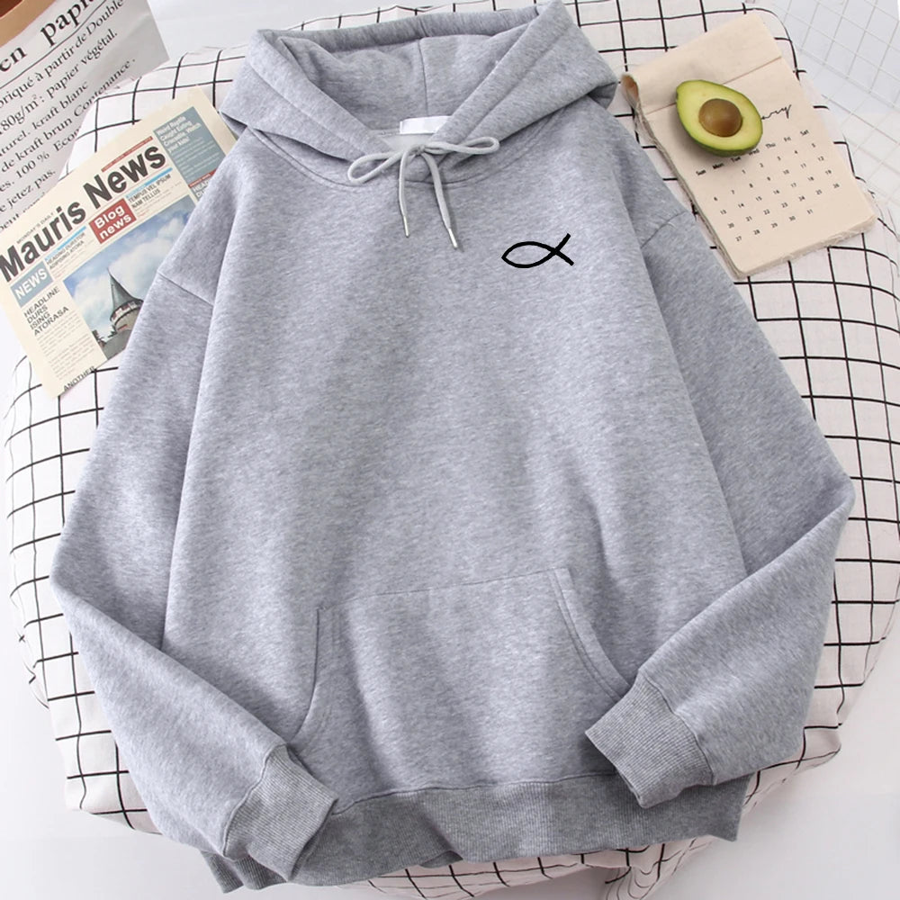 Christian Fish Print Sweatshirt 