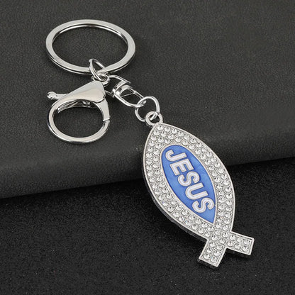 Gold-Tone Sparkling Ichthys Keyring