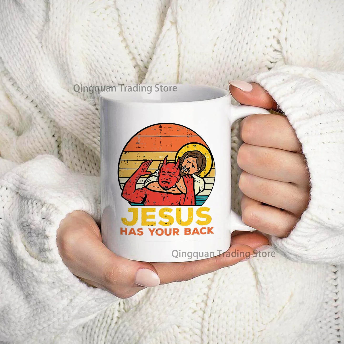 Jesus Has Your Back Coffee Cup