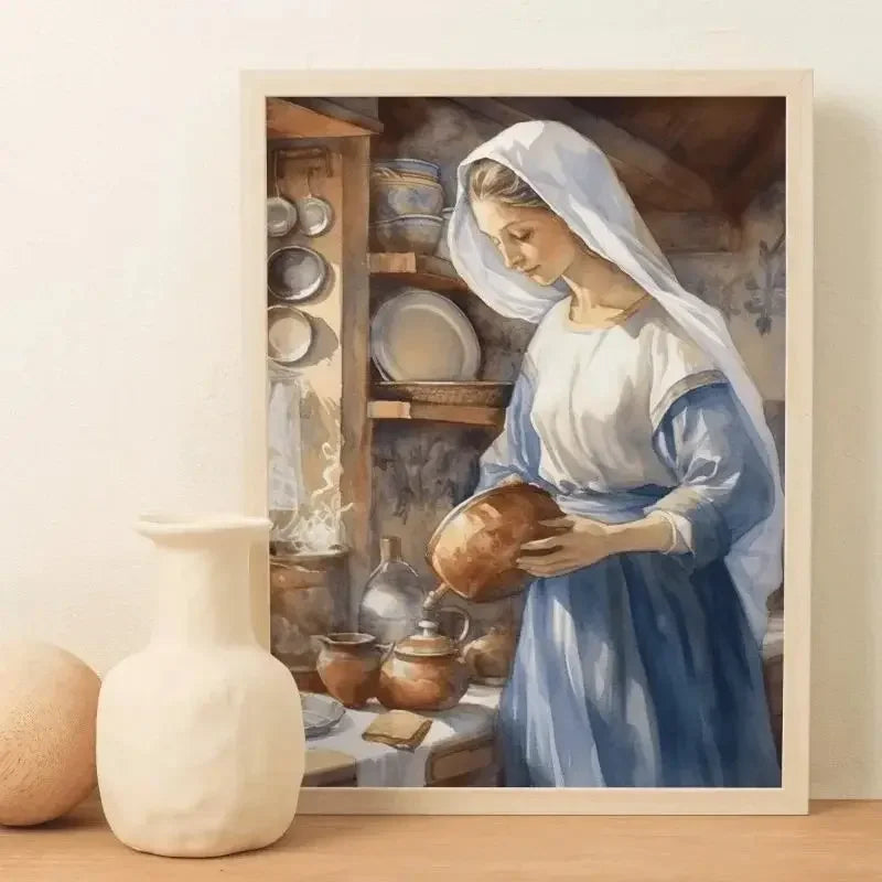 Vintage Virgin Mary Wall Art Poster 