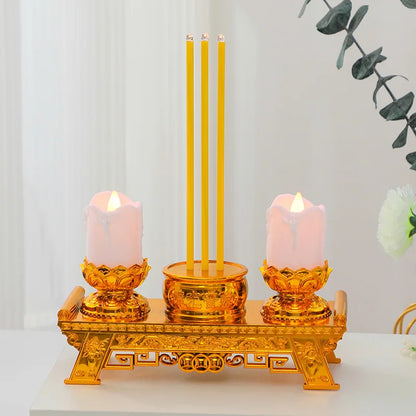 LED Taper Candle Set with Holder