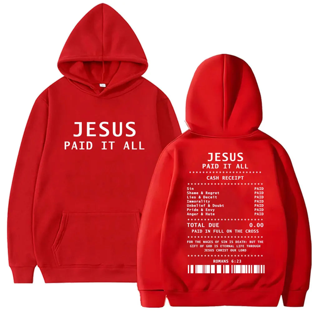Jesus Paid It All Oversized Fleece Hoodie for Men and Women