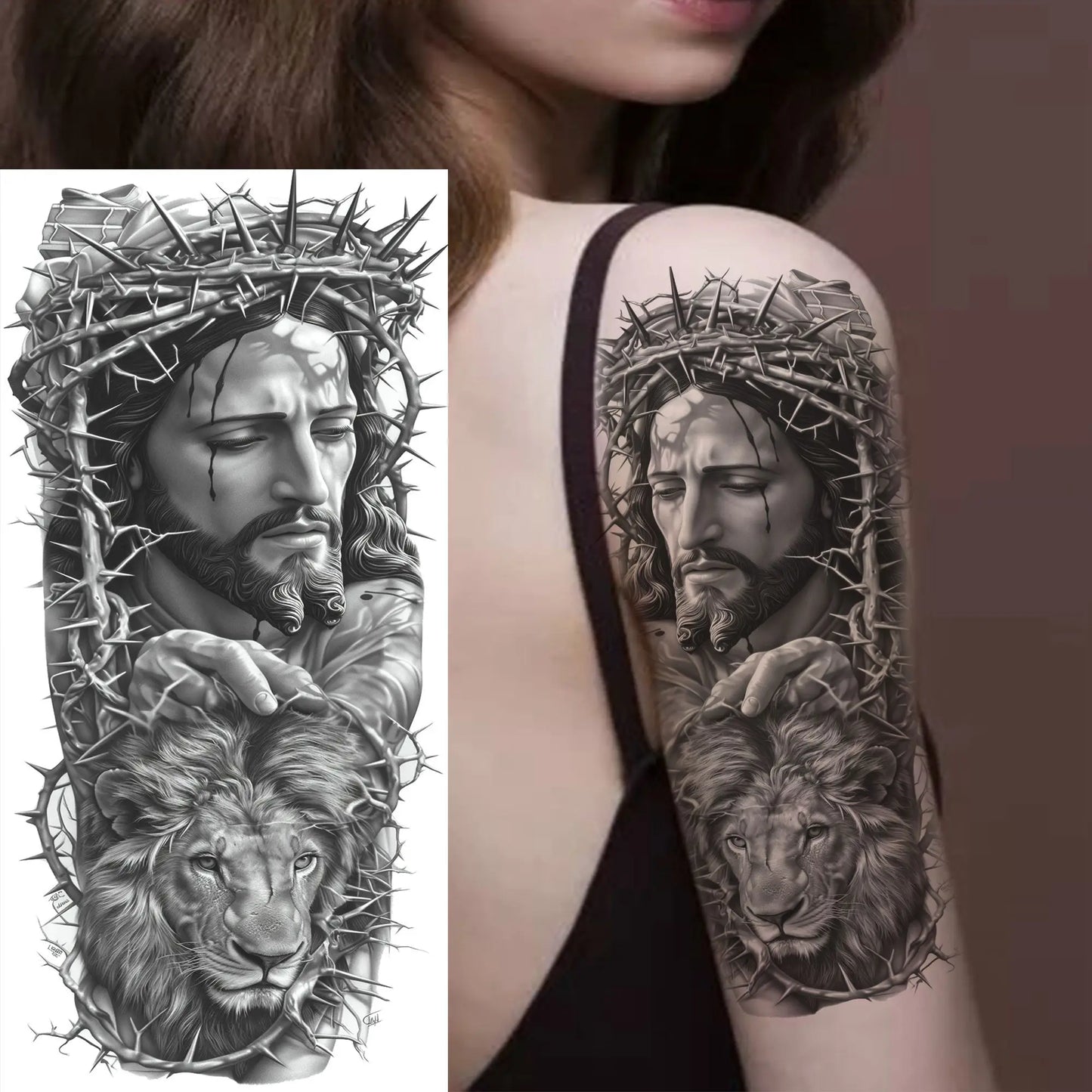 Jesus Fake Tattoo Sleeve Sticker 