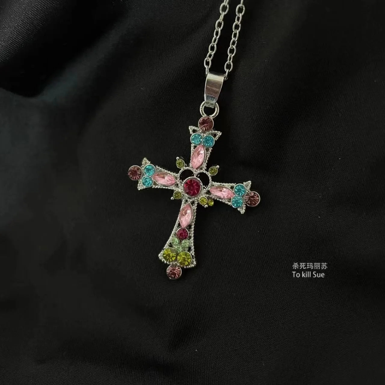 Ornate Gothic Cross Pendant Necklace