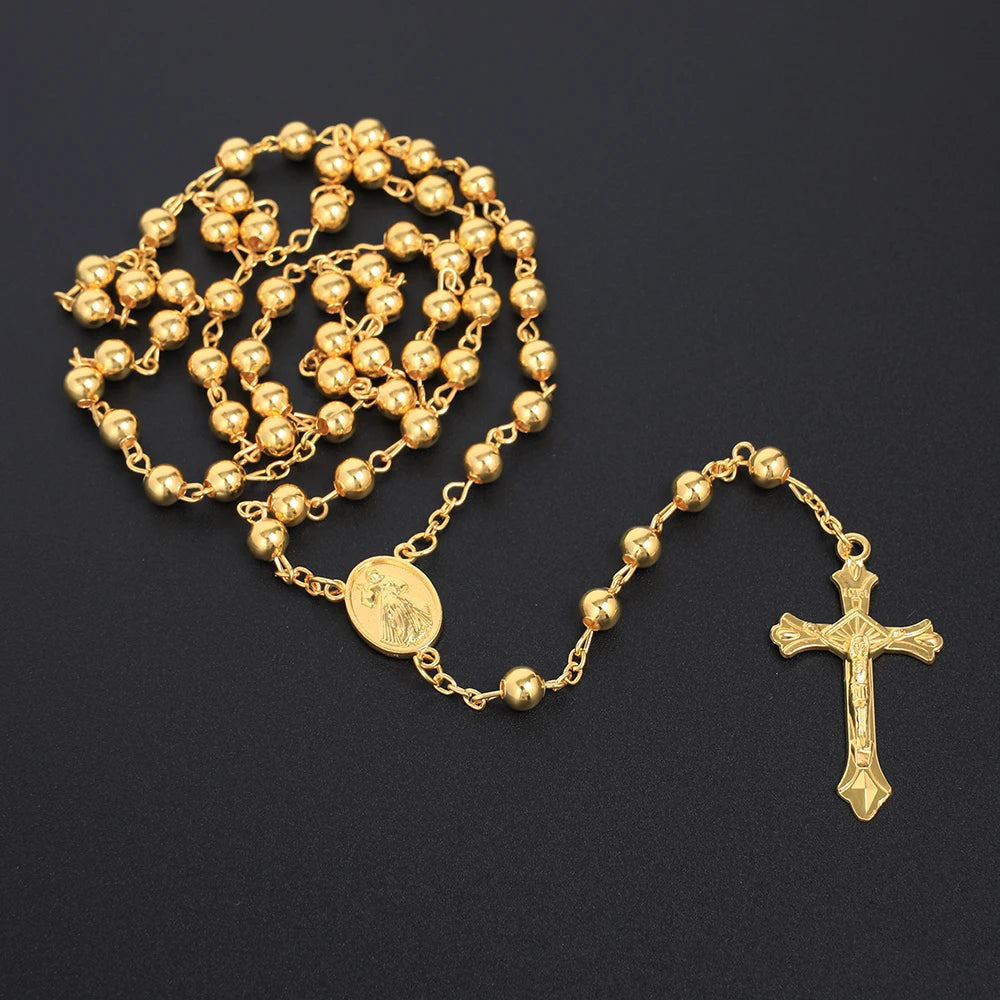 Christian Crucifix Rosary Necklace