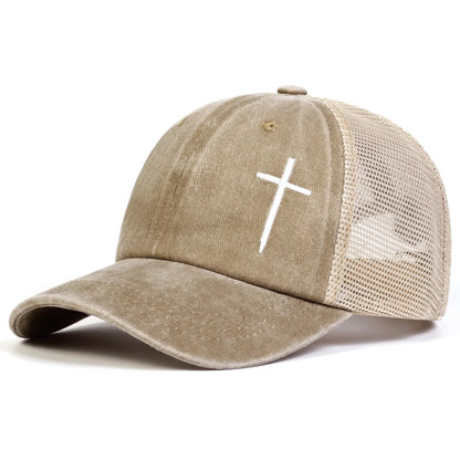 Distressed Cross Trucker Cap