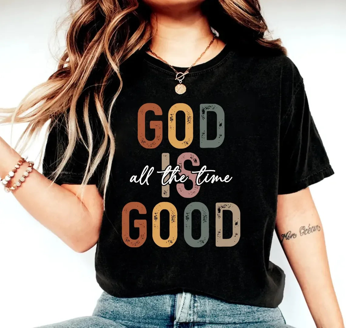Deus é bom camisa feminina