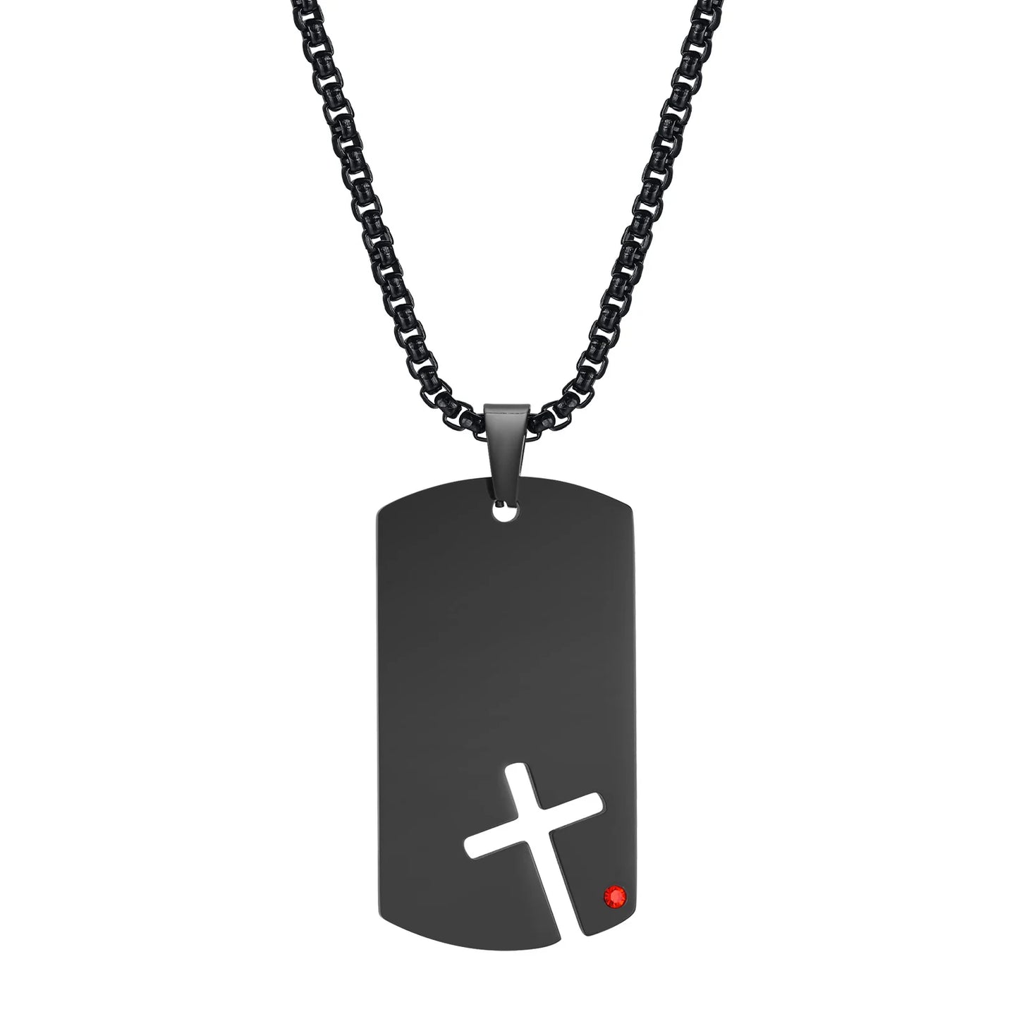 Dog Tag Cross Necklace