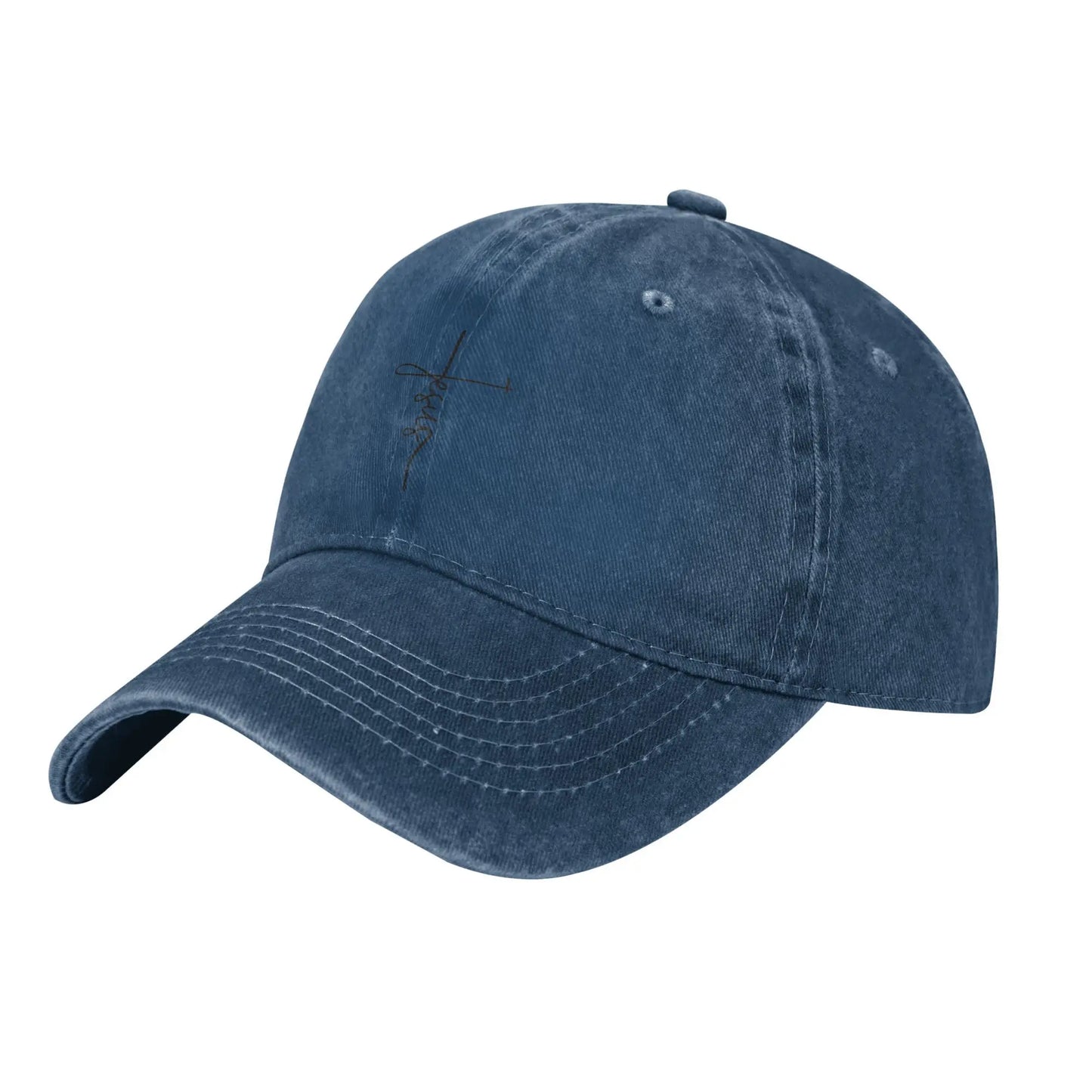 Faith Cross Script Distressed Cap