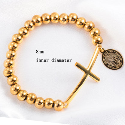 Pulseira de corrente com pingente cruzado para mulheres