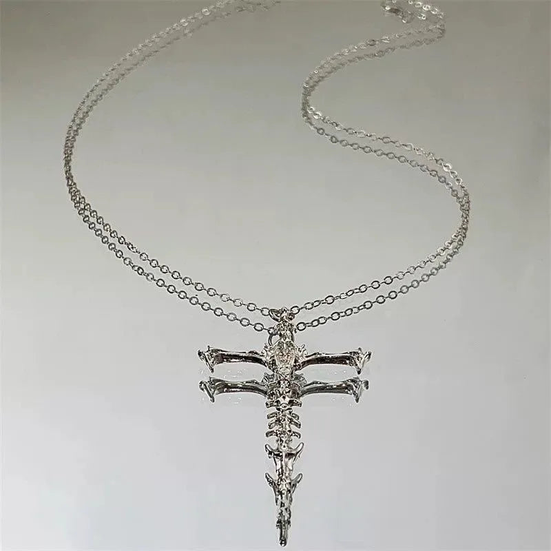 Ornate Gothic Cross Pendant Necklace