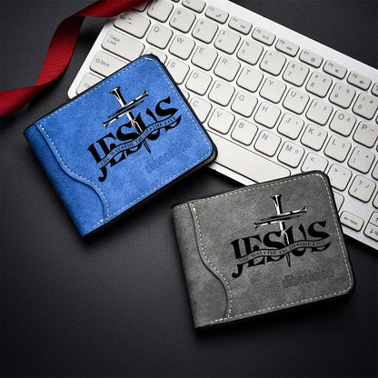 Christliches Portemonnaie – Jesus-Kreuz-Aufdruck & Kartenfächer