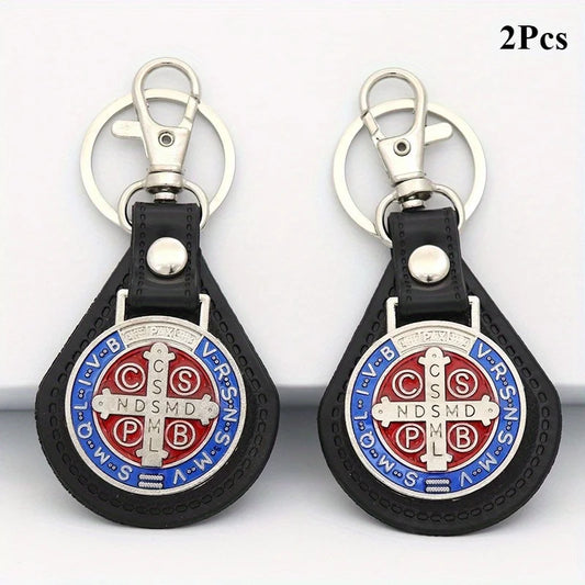 Conjunto de chaveiros cristãos de São Bento - 2 peças