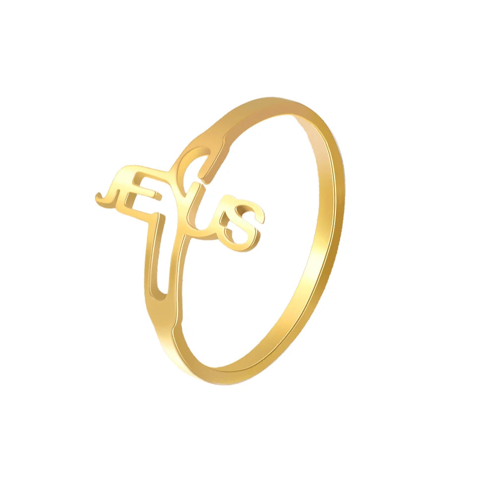 Anéis Clássicos Jesus Cross para Mulheres