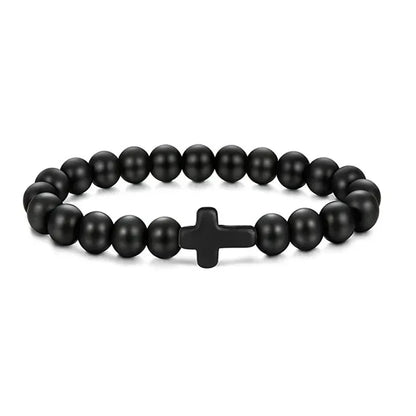 Prayer Men Natural Wood Cross Bracelets 