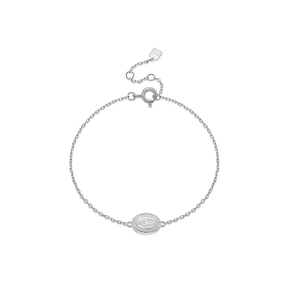 Pulseira de corrente com pingente da Virgem Maria