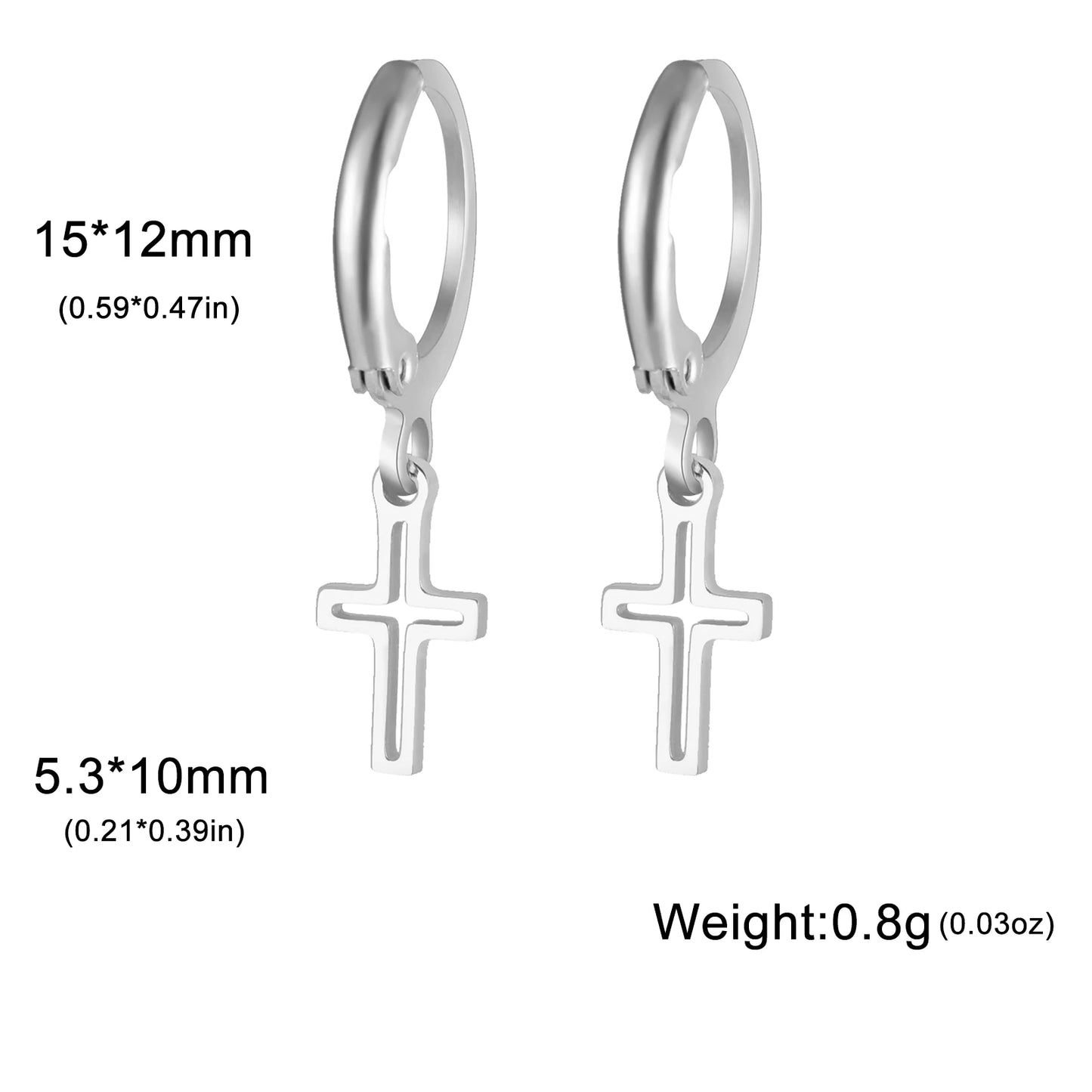Cross Hoop Earrings