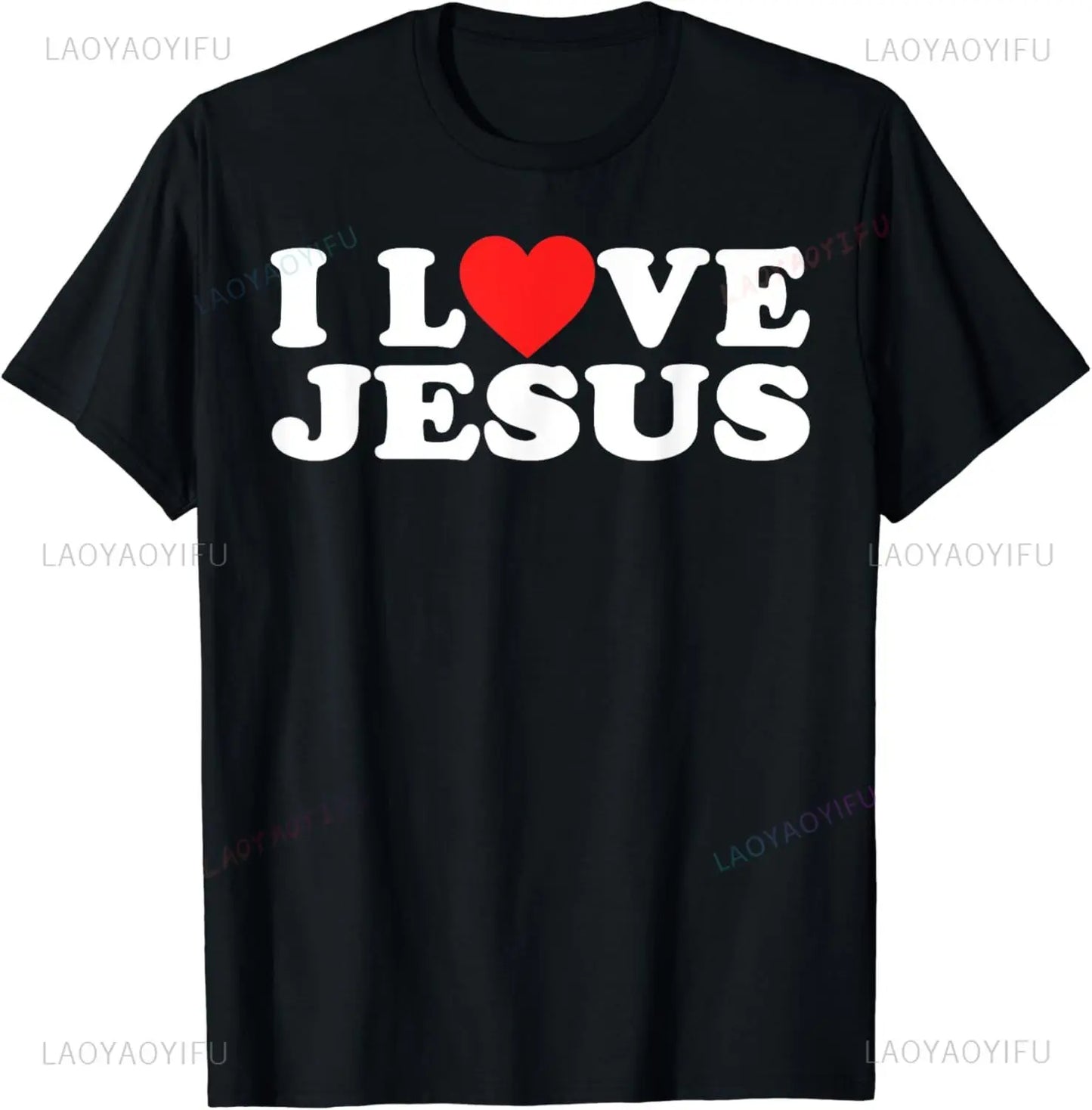 Camiseta de algodão Eu amo Jesus