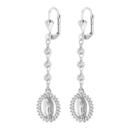 Brincos de zircônia da Virgem Maria para mulheres