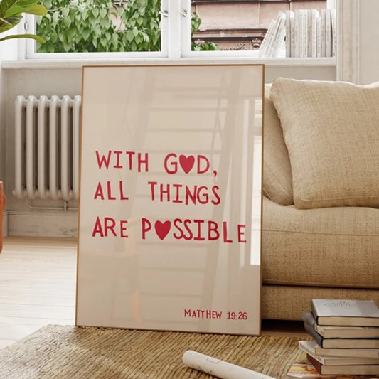 Matthew 19:26 Wall Art Canvas 